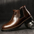 Leather Ankle Boots Brown Men&