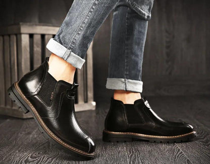 Leather Ankle Boots Brown Men&