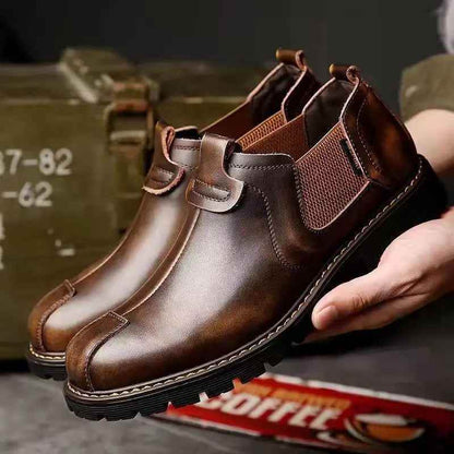 Leather Ankle Boots Brown Men&