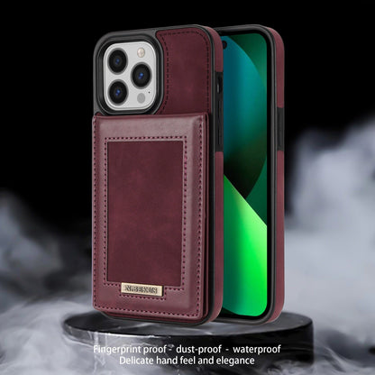 Leather Card Holder Phone Cases for iPhone 13 Pro Max, 14, 12, Mini, 11, X, XS, 7, 8 Plus, 6, 6s, SE 2022(2) - Touchy Style .