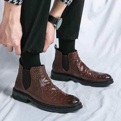 Leather Chelsea Ankle Boots - Men&