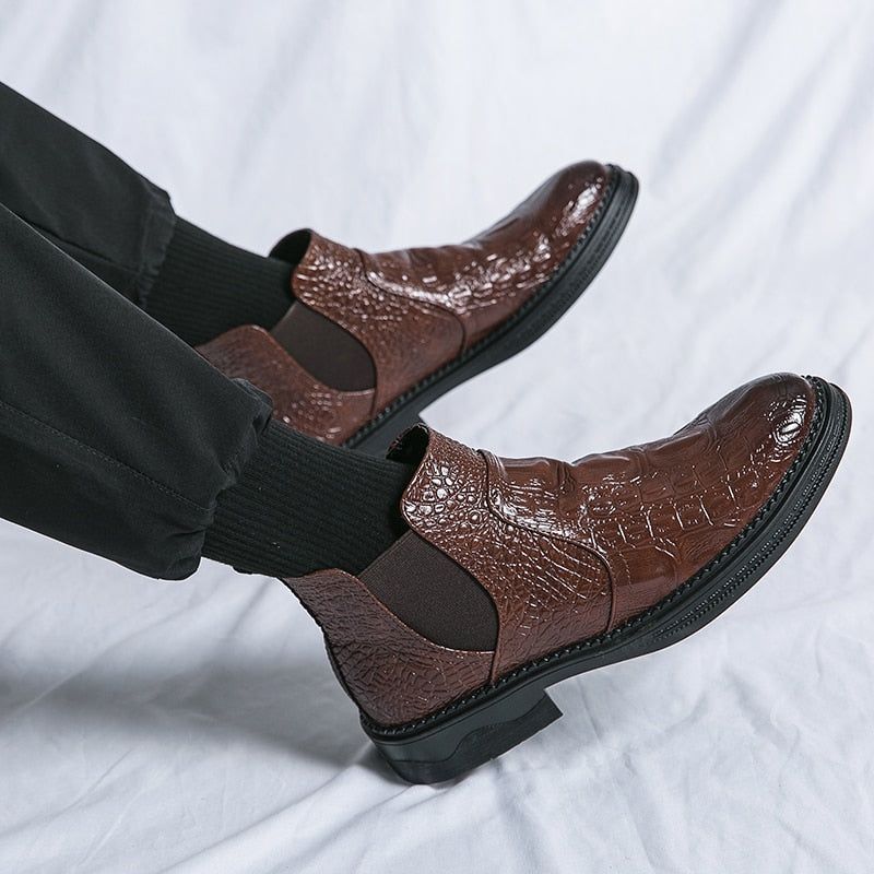Leather Chelsea Ankle Boots - Men&
