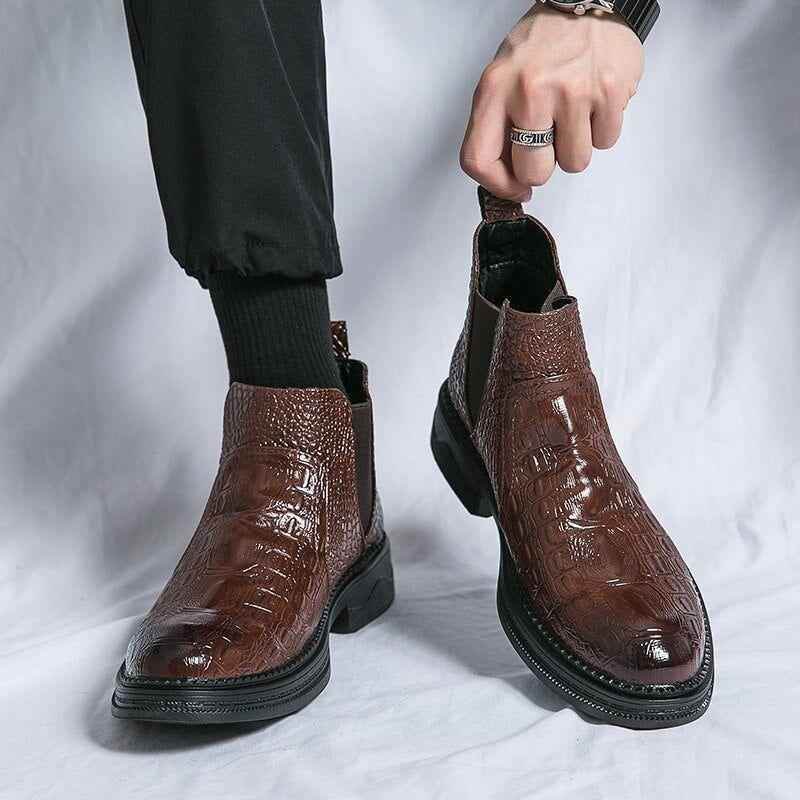 Leather Chelsea Ankle Boots - Men&