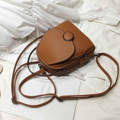 Leather Cool Backpack Mini Soft Touch Multi-Function Small Backpack - Touchy Style .