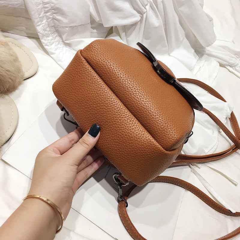 Leather Cool Backpack Mini Soft Touch Multi-Function Small Backpack - Touchy Style