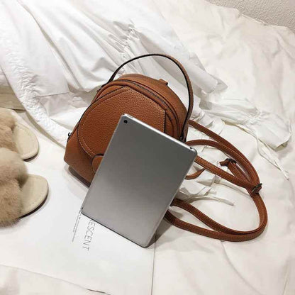 Leather Cool Backpack Mini Soft Touch Multi-Function Small Backpack - Touchy Style