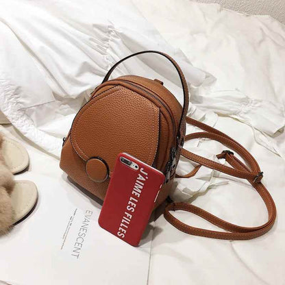 Leather Cool Backpack Mini Soft Touch Multi-Function Small Backpack - Touchy Style