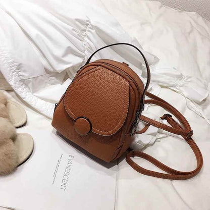 Leather Cool Backpack Mini Soft Touch Multi-Function Small Backpack - Touchy Style