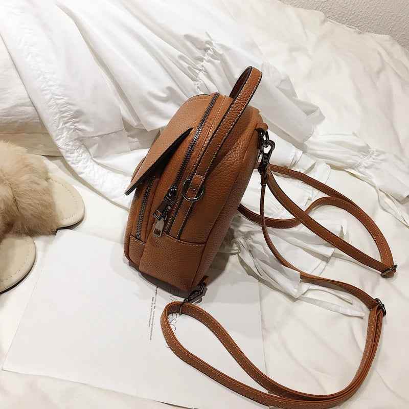 Leather Cool Backpack Mini Soft Touch Multi-Function Small Backpack - Touchy Style