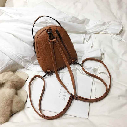 Leather Cool Backpack Mini Soft Touch Multi-Function Small Backpack - Touchy Style