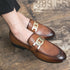 Leather Flat Formal Loafers - Men&