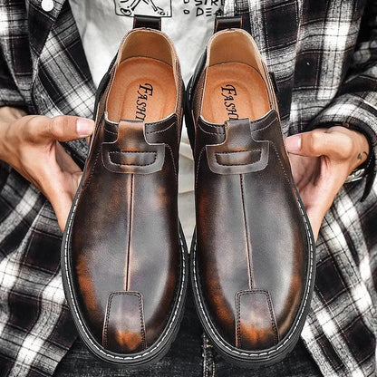 Leather Flats Oxford Brown Men&