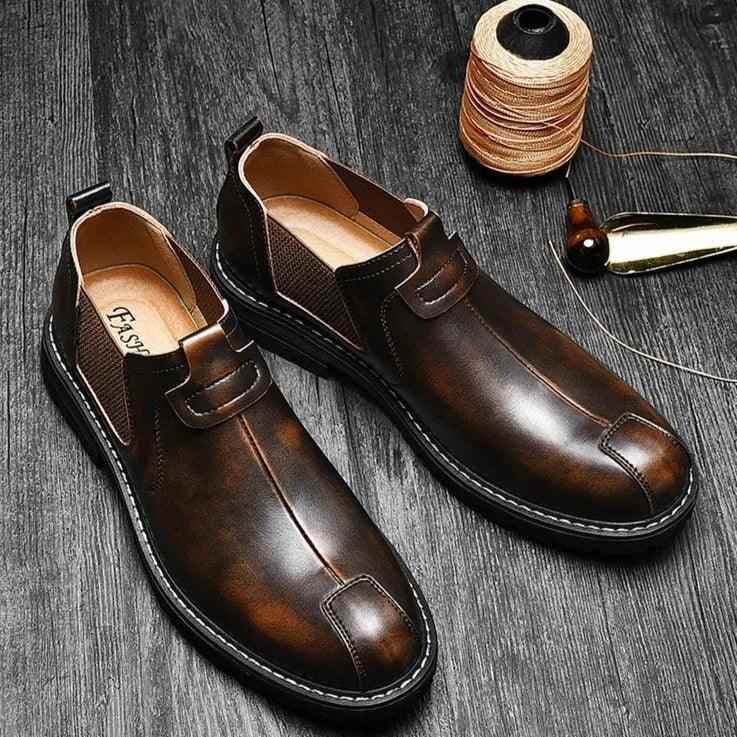 Leather Flats Oxford Brown Men&