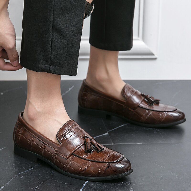 Leather Formal Loafers - Men&