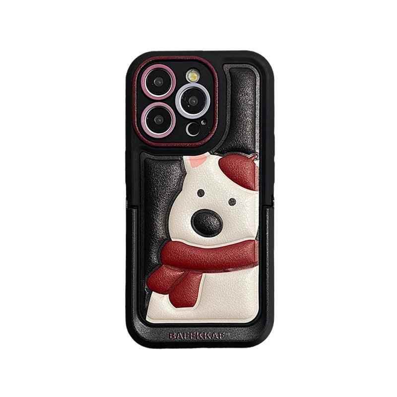 Leather Funny Penguin Puppy - Cute Phone Case ICPC For iPhone 15 Pro Max, 14, 13, 11, 12, or 15 Plus - Touchy Style