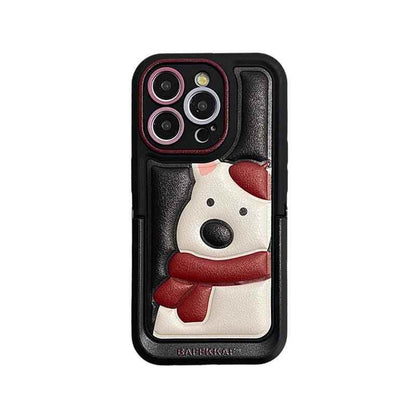 Leather Funny Penguin Puppy - Cute Phone Case ICPC For iPhone 15 Pro Max, 14, 13, 11, 12, or 15 Plus - Touchy Style