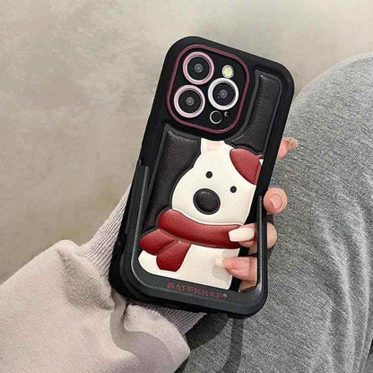 Leather Funny Penguin Puppy - Cute Phone Case ICPC For iPhone 15 Pro Max, 14, 13, 11, 12, or 15 Plus - Touchy Style