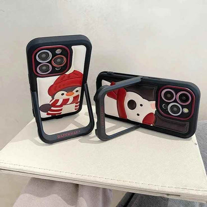 Leather Funny Penguin Puppy - Cute Phone Case ICPC For iPhone 15 Pro Max, 14, 13, 11, 12, or 15 Plus - Touchy Style .