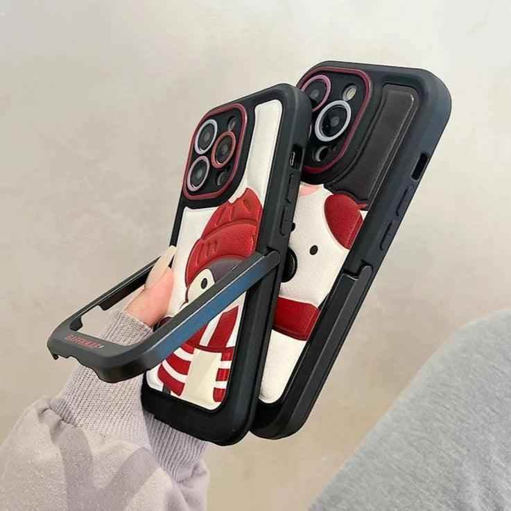 Leather Funny Penguin Puppy - Cute Phone Case ICPC For iPhone 15 Pro Max, 14, 13, 11, 12, or 15 Plus - Touchy Style .