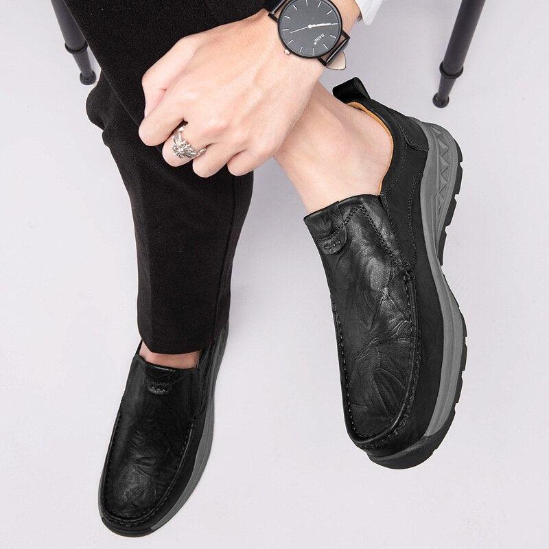 Leather Loafers for Men - Casual Shoes - Flats - GW358 - Touchy Style .