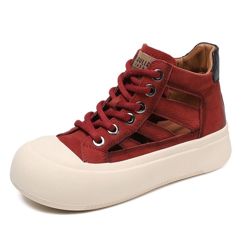 Leather Sneakers Sandals - Women&