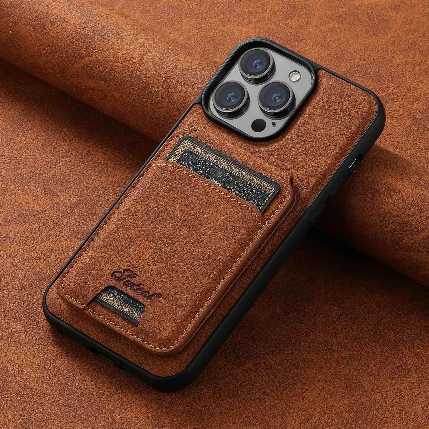 Leather Wallet ACPC317 Cute Phone Case For iPhone 12, 13, 14, and 15 Pro Max Plus - Magnetic Pocket - Touchy Style