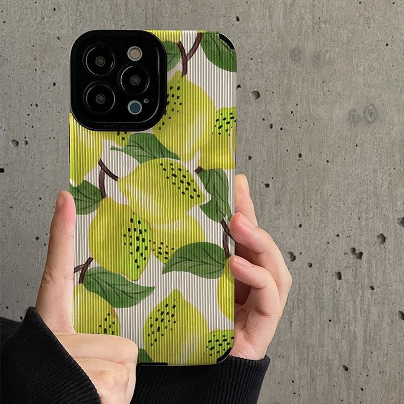 Lemon Fruit Cute Phone Cases For iPhone 14 12 11 13 Pro Max X XR XS Max 7 8 Plus SE - Touchy Style .