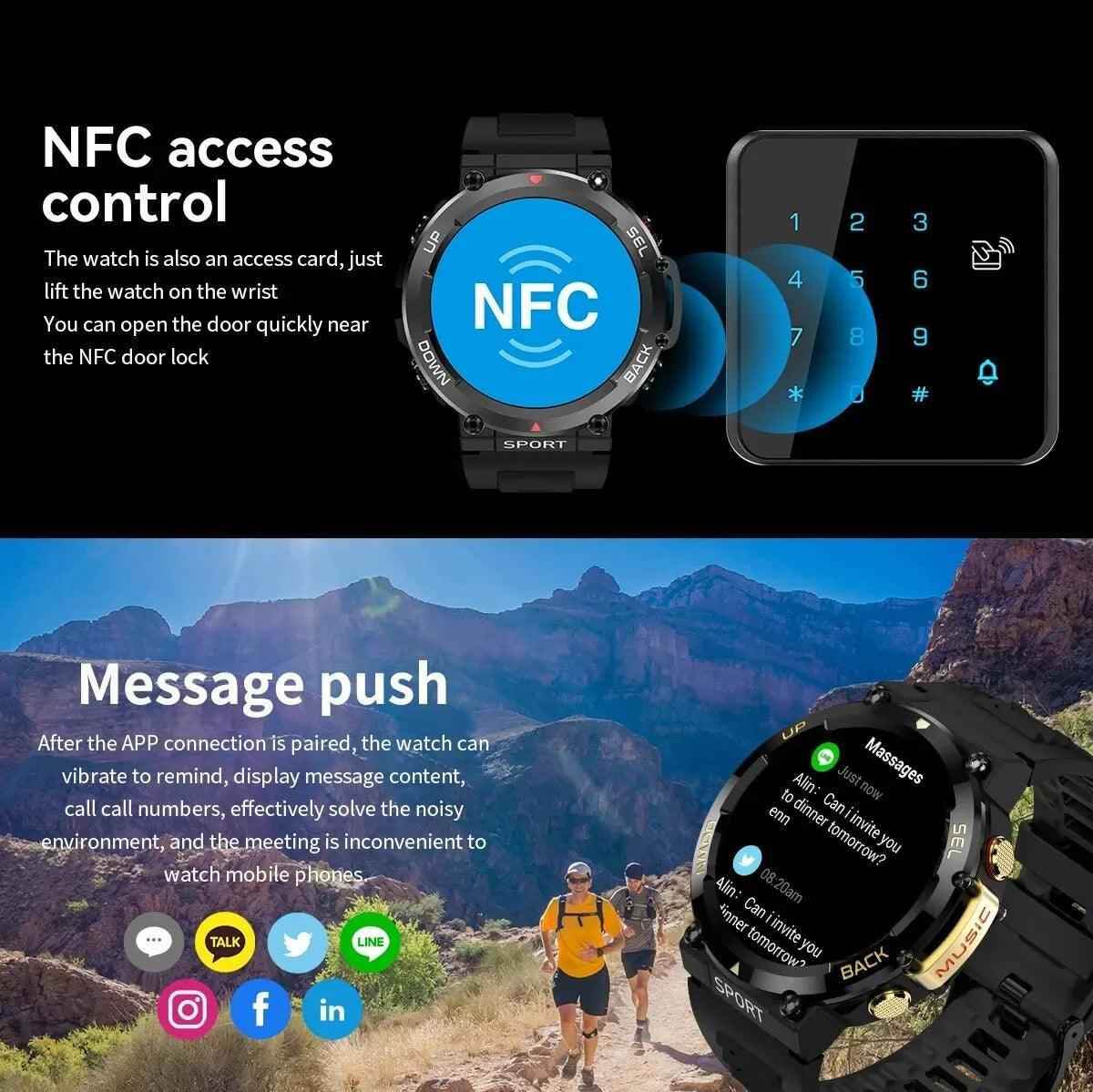 LF33 Smartwatch: Power and Versatility for Men - Touchy Style