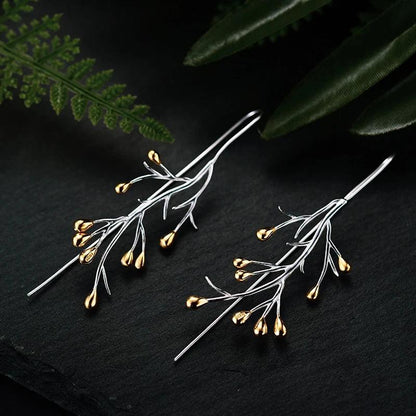 LFJB0047 Drop Earring Charm Jewelry - 925 Sterling Silver - Creative Tree - Touchy Style .