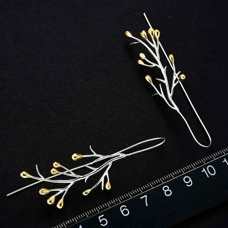 LFJB0047 Drop Earring Charm Jewelry - 925 Sterling Silver - Creative Tree - Touchy Style