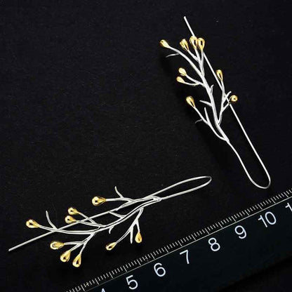 LFJB0047 Drop Earring Charm Jewelry - 925 Sterling Silver - Creative Tree - Touchy Style