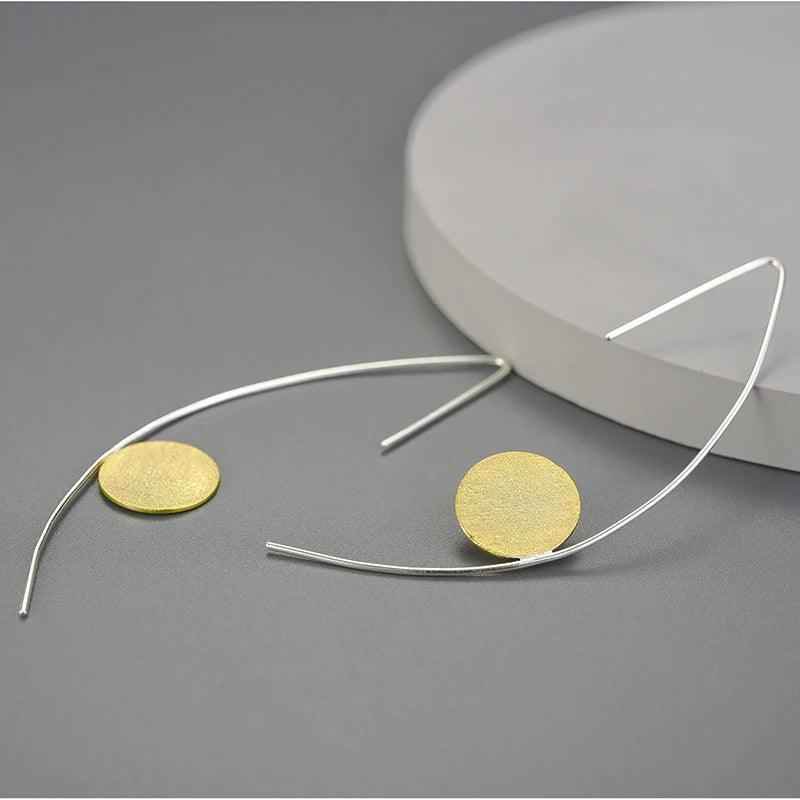 LFJB0159: Minimalism in 925 Sterling Silver – Geometric Drop Earrings Charm Jewelry - Touchy Style