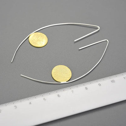 LFJB0159: Minimalism in 925 Sterling Silver – Geometric Drop Earrings Charm Jewelry - Touchy Style .