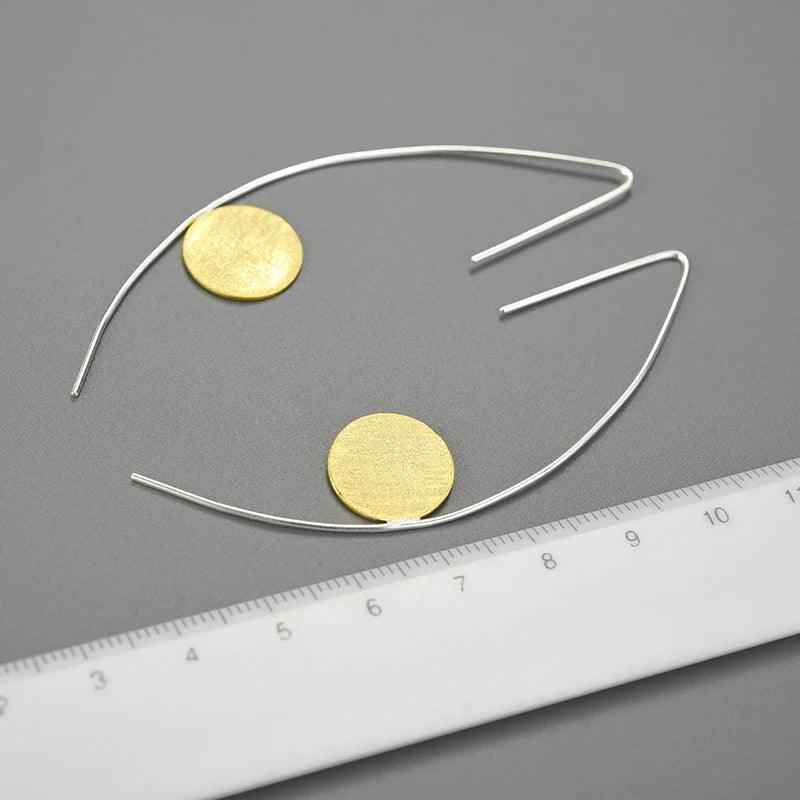 LFJB0159: Minimalism in 925 Sterling Silver – Geometric Drop Earrings Charm Jewelry - Touchy Style