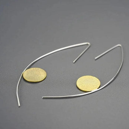 LFJB0159: Minimalism in 925 Sterling Silver – Geometric Drop Earrings Charm Jewelry - Touchy Style .