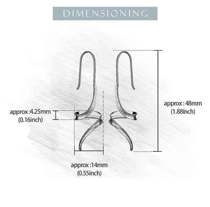 LFJB0283 Curved Lines Asymmetrical Drop Earring Charm Jewelry 925 Sterling Silver - Touchy Style