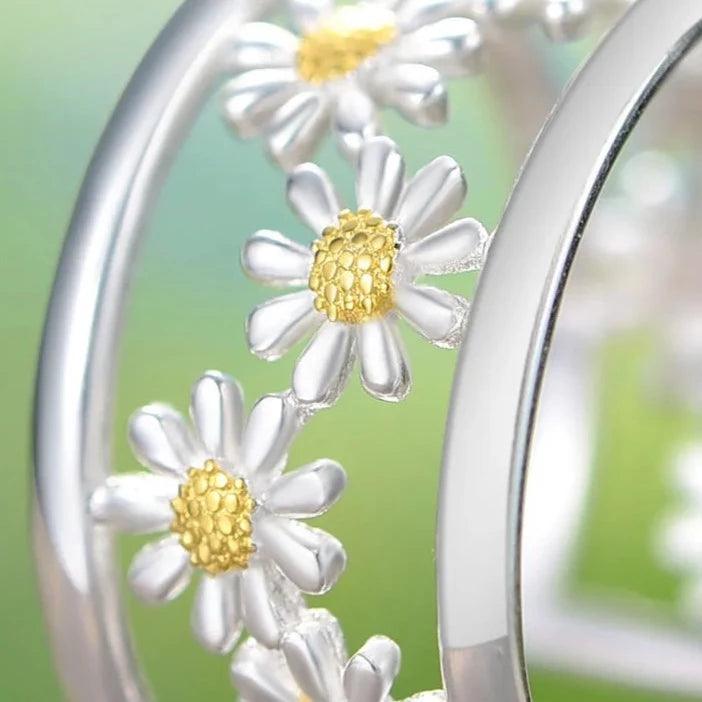 LFJD0150: Little Flowers Charm Sterling Silver Rings Jewelry - Touchy Style .