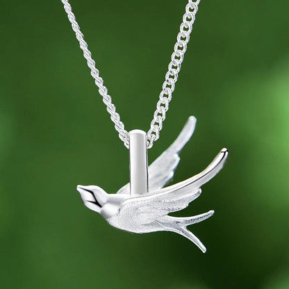 LFJE0201 Necklace Charm Jewelry - 925 Sterling Silver Exquisite Small Swallow Pendant - Touchy Style