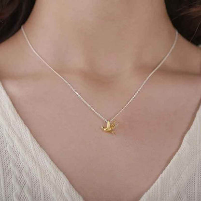 LFJE0201 Necklace Charm Jewelry - 925 Sterling Silver Exquisite Small Swallow Pendant - Touchy Style