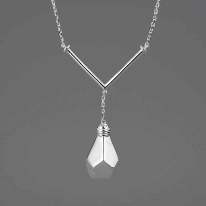 LFJF0058 Light Bulb Pendant Necklace Charm Jewelry - 925 Sterling Silver - Touchy Style
