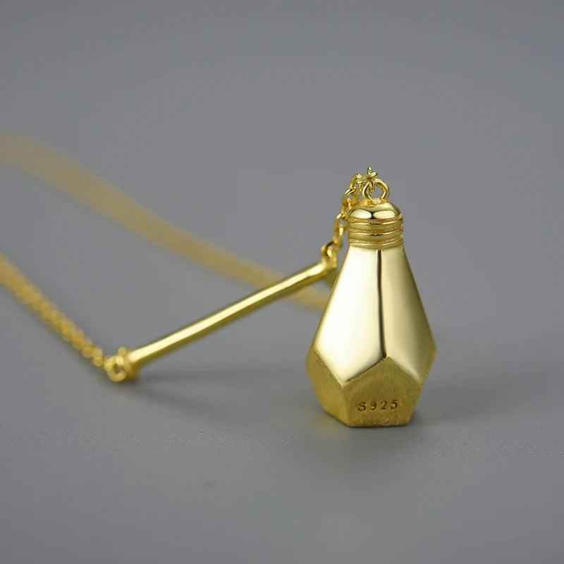 LFJF0058 Light Bulb Pendant Necklace Charm Jewelry - 925 Sterling Silver - Touchy Style