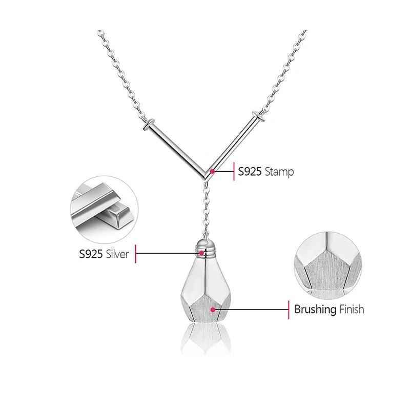 LFJF0058 Light Bulb Pendant Necklace Charm Jewelry - 925 Sterling Silver - Touchy Style