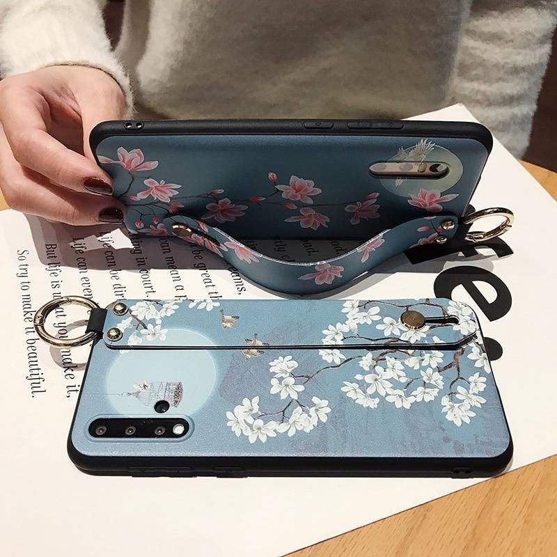 Light Blue Flower Cute Phone Cases For Galaxy S9 S10 S20 Plus Ultra Note - Touchy Style .