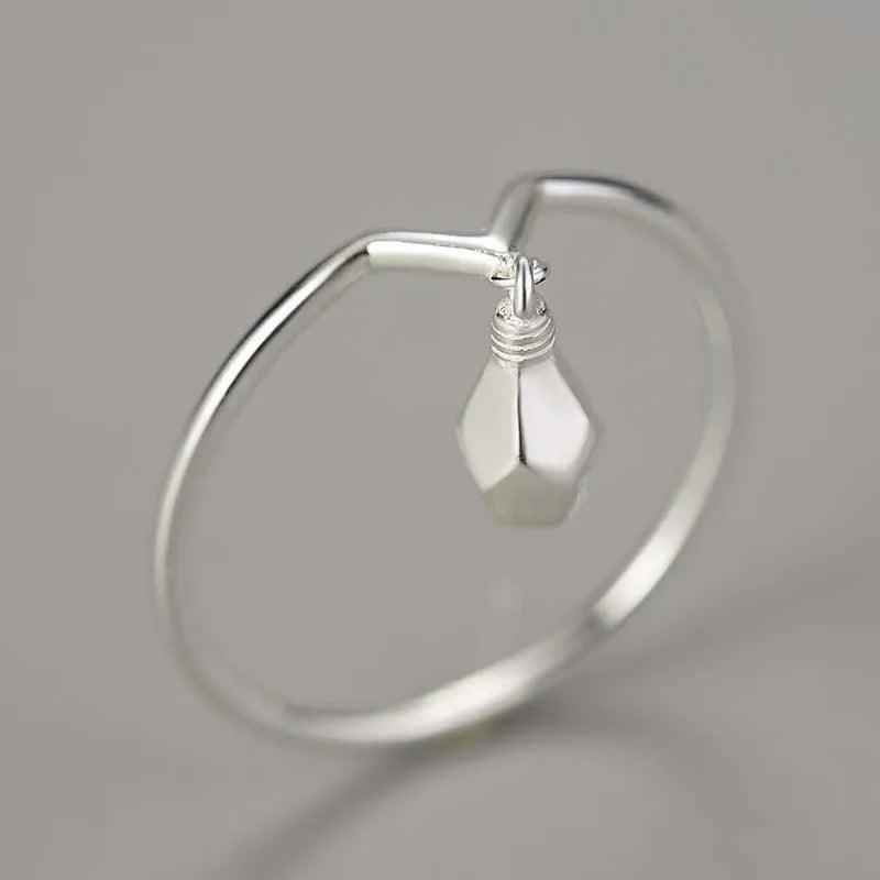 Light Bulb Finger Rings Charm Jewelry - LFJD0104 925 Sterling Silver - Touchy Style