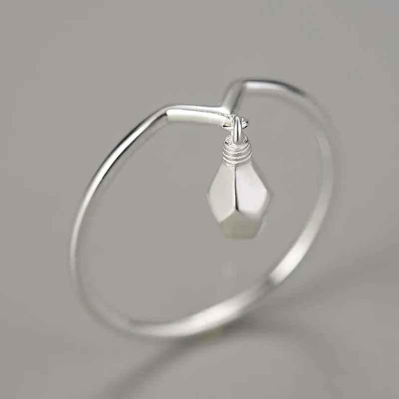 Light Bulb Finger Rings Charm Jewelry - LFJD0104 925 Sterling Silver - Touchy Style .