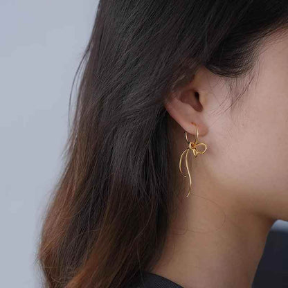Lovely Bowknot Long Earrings Charm Jewelry - LFJB0264 - Touchy Style