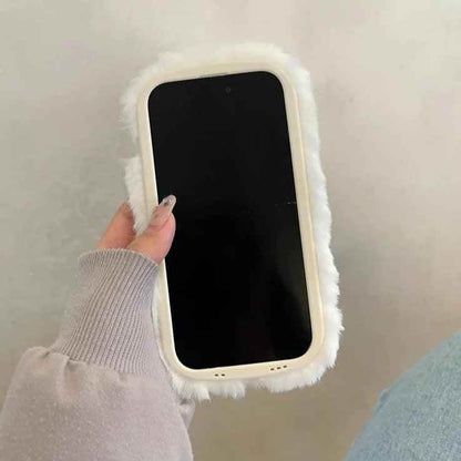 Lovely White Blue Clouds Plush Cute Phone Case for iPhone 11-15 Pro Max and 15 Plus - Touchy Style .