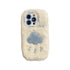 Lovely White Blue Clouds Plush Cute Phone Case for iPhone 11-15 Pro Max and 15 Plus - Touchy Style .