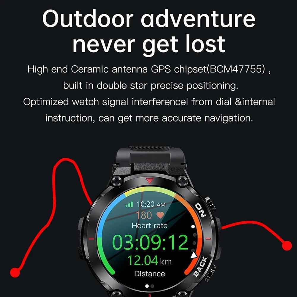 LSW341 Navigator: Stylish GPS Smartwatch for Men - Touchy Style