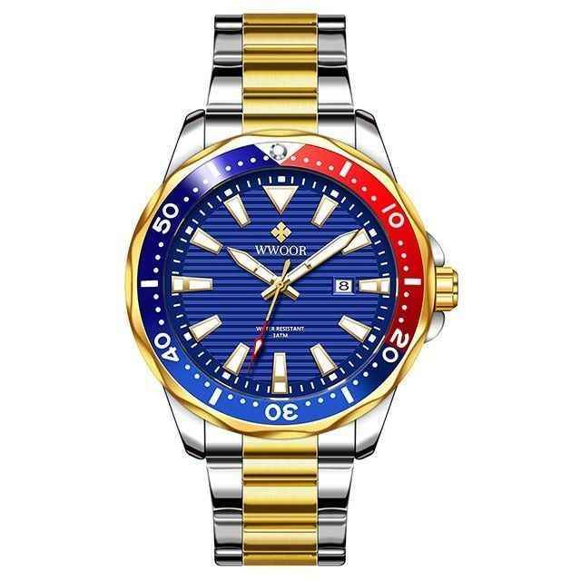 Gold Full Steel Watches Men Luminous Diving Sports Quartz Watch Men Sport Waterproof Military Wrist Watch With Box Pack - Touchy Style .